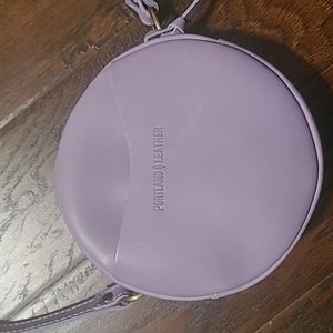 Portland leather goods almost perfect violet small circle crossbody